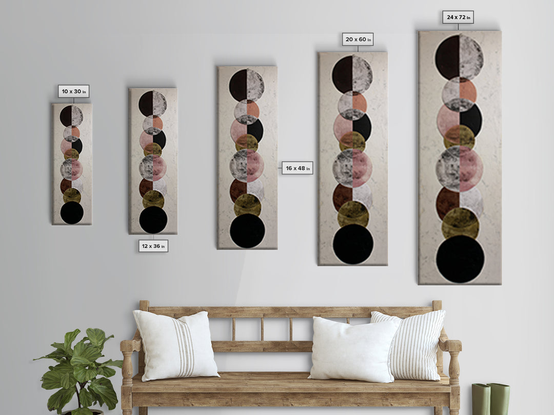 Monochrome Ink and Acrylic Mixed Media Look Framed Canvas Print, Modern Art, Statement Artwork, Living Room Decor, Modern, MOD-1x3-8