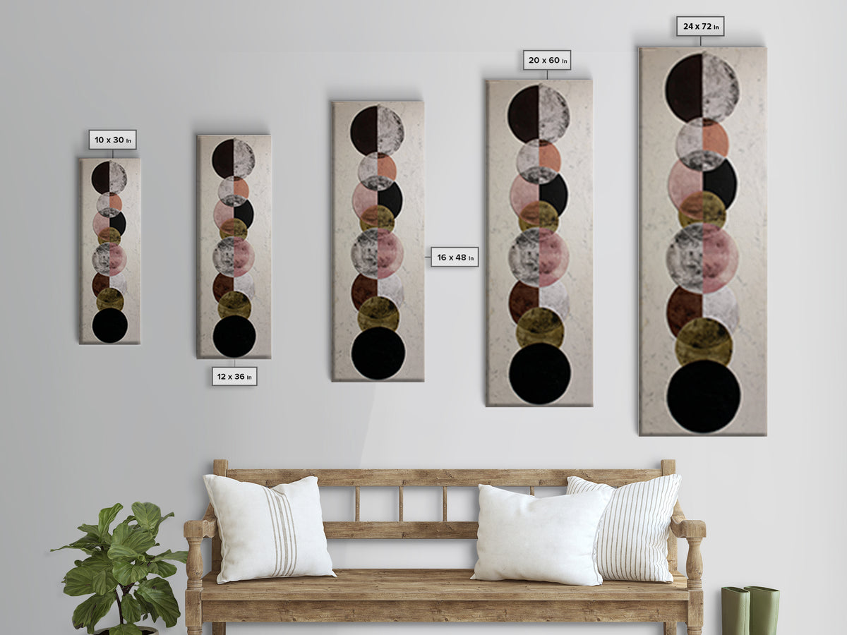 Monochrome Ink and Acrylic Mixed Media Look Framed Canvas Print, Modern Art, Statement Artwork, Living Room Decor, Modern, MOD-1x3-8