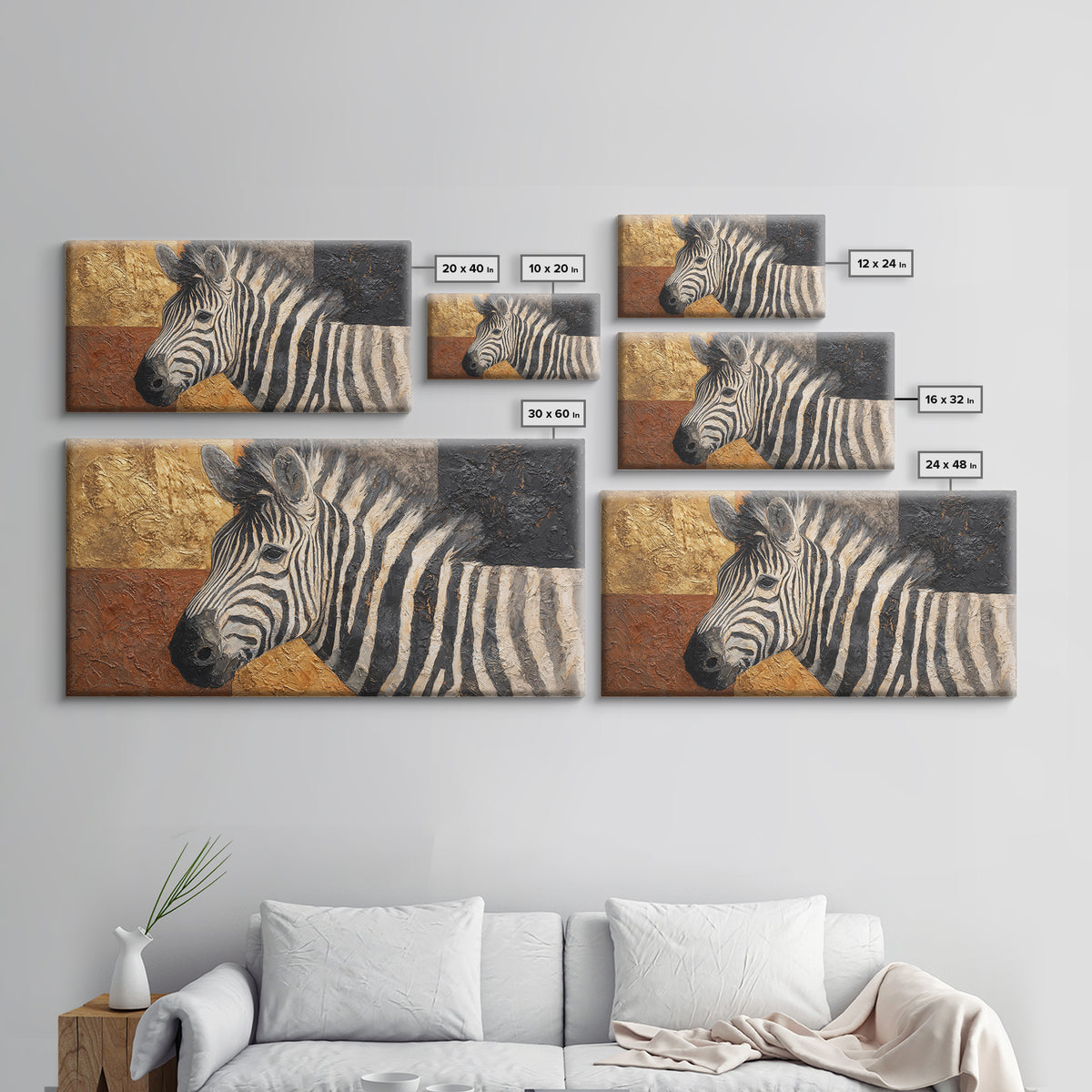 Modern Animal Portrait Framed Canvas Print, Modern Art, Statement Artwork, Living Room Decor, Oil Painting, Modern, Wall Decor, MOD-2x1-18
