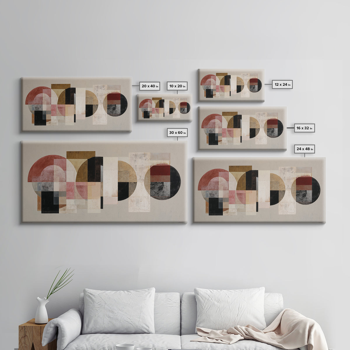 High Contrast Gallery Abstract Framed Canvas Print, Modern Art, Statement Artwork, Living Room Decor, Abstract Art, Modern, MOD-2x1-20