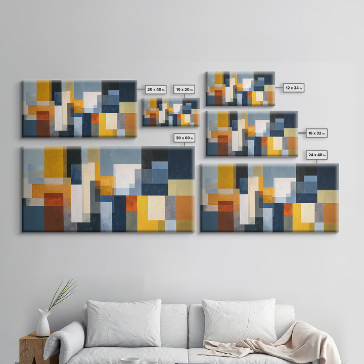 Geometric City Abstraction Canvas Print, Modern Art, Art, Living Room Decor, Abstract Art, Modern, Canvas Art, Digital Print, MOD-2x1-48