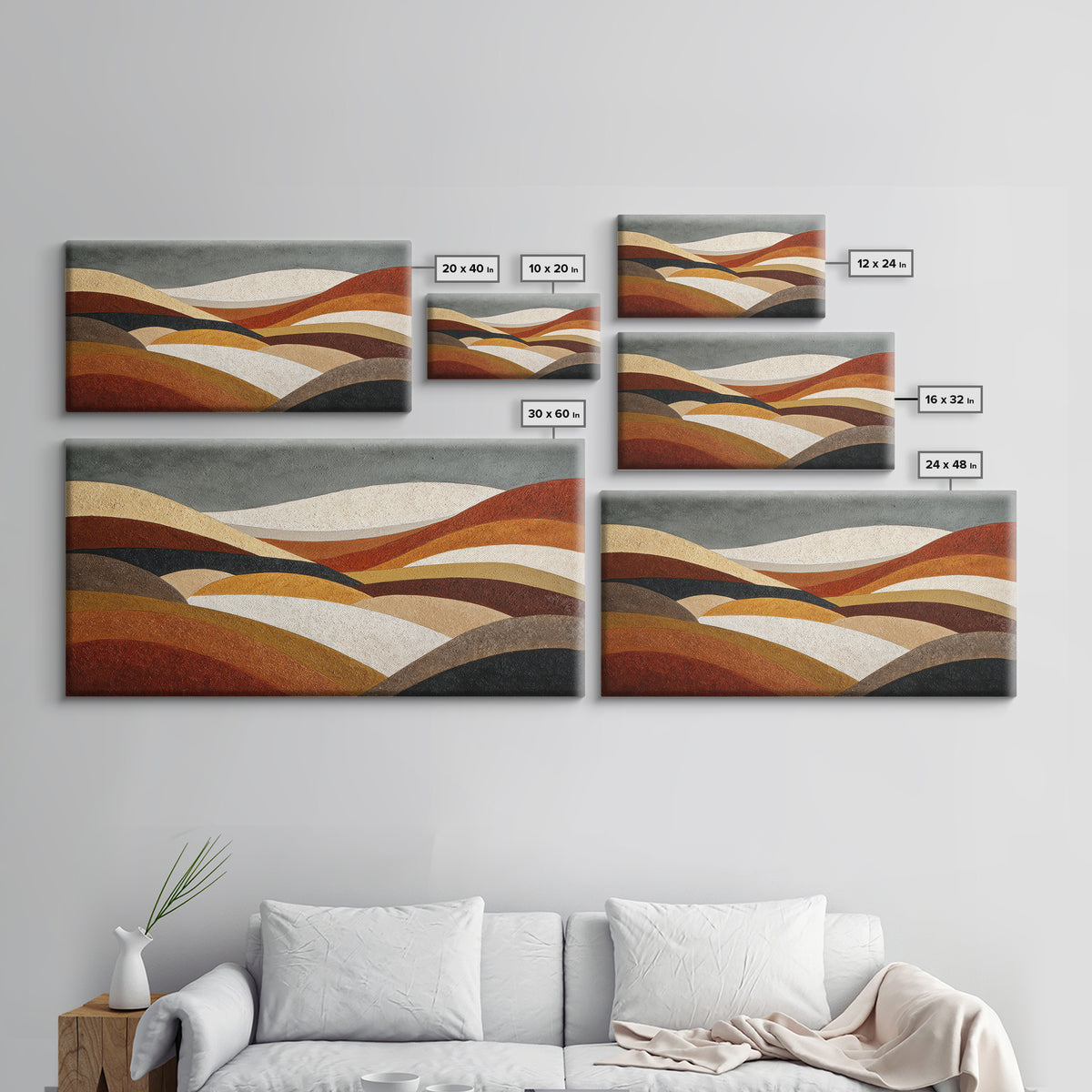 Modern Landscape with Simplified Horizon Canvas Print, Modern Art, Canvas, Living Room Decor, Fine Art, Modern, Boho Wall Art, MOD-2x1-53