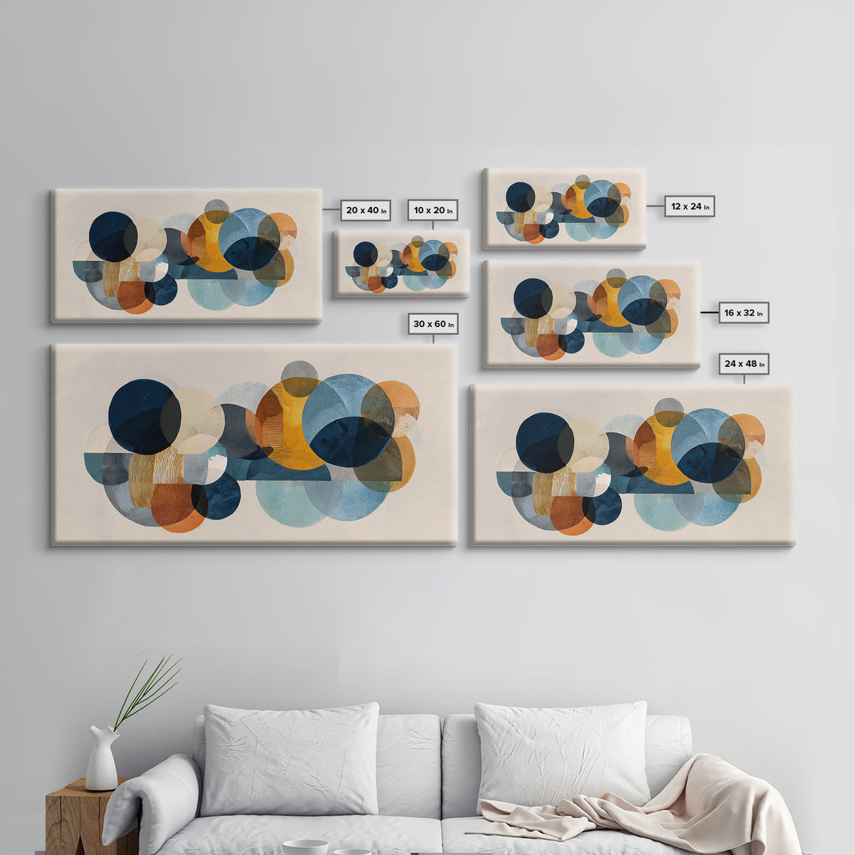 Abstract Circular Forms Canvas Print, Modern Art, Canvas Art, Living Room Decor, Abstract Art, Modern, Poster Art, MOD-2x1-63