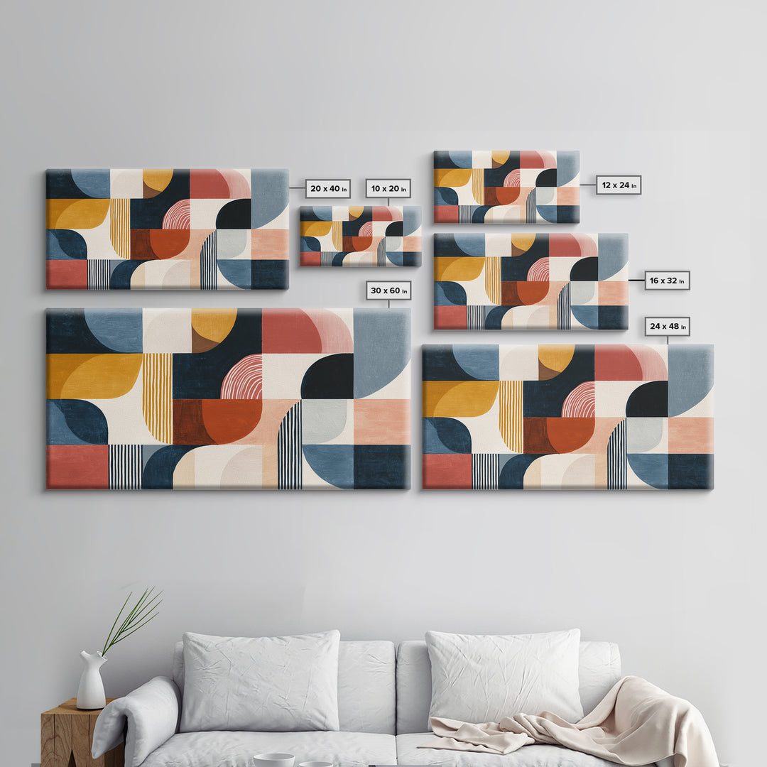 Clean Botanical Silhouette on Color Block Ground Canvas Print, Modern Art, Printable Wall Art, Living Room Decor, Modern, MOD-2x1-91