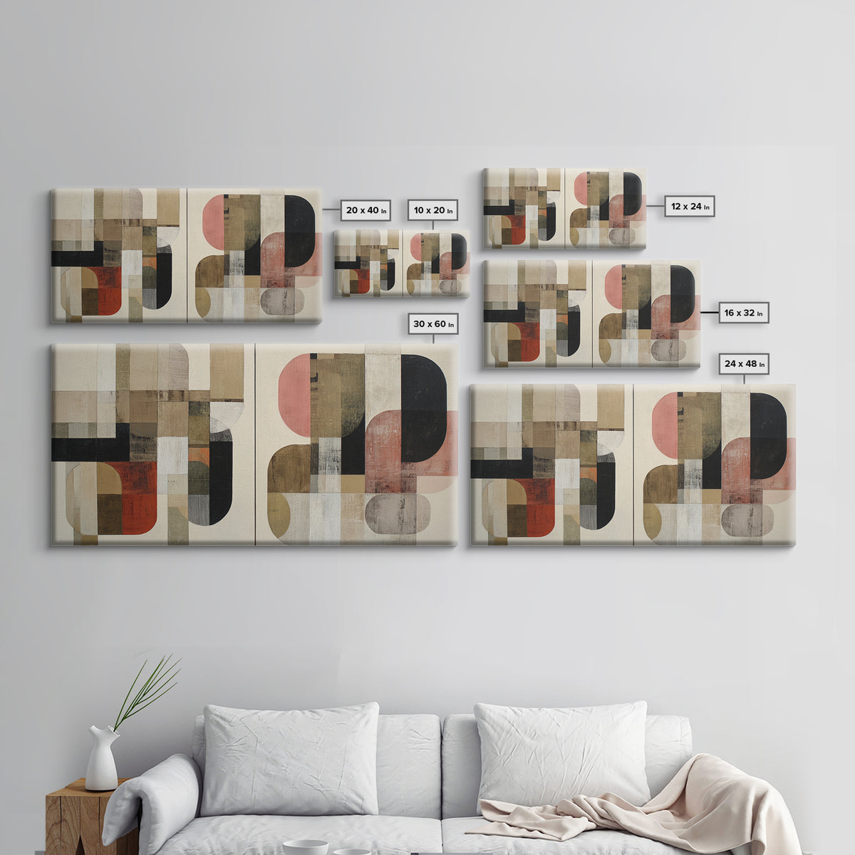 Bold Abstract Composition Canvas Print, Modern Art, Wall Hanging, Living Room Decor, Abstract Art, Modern, Bedroom Wall Art, MOD-2x1-93