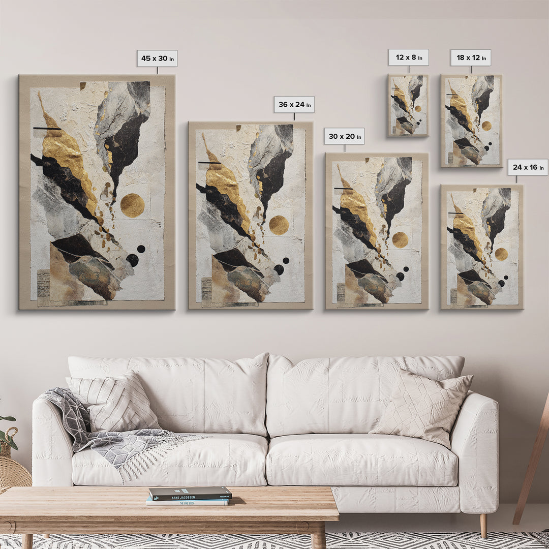 Abstract Circular Forms Framed Canvas Print, Modern Art, Room Decor, Living Room Decor, Fine Art, Modern, Mid Century Modern, MOD-2x3-51