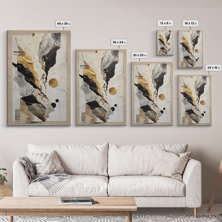 Abstract Circular Forms Framed Canvas Print, Modern Art, Room Decor, Living Room Decor, Fine Art, Modern, Mid Century Modern, MOD-2x3-51