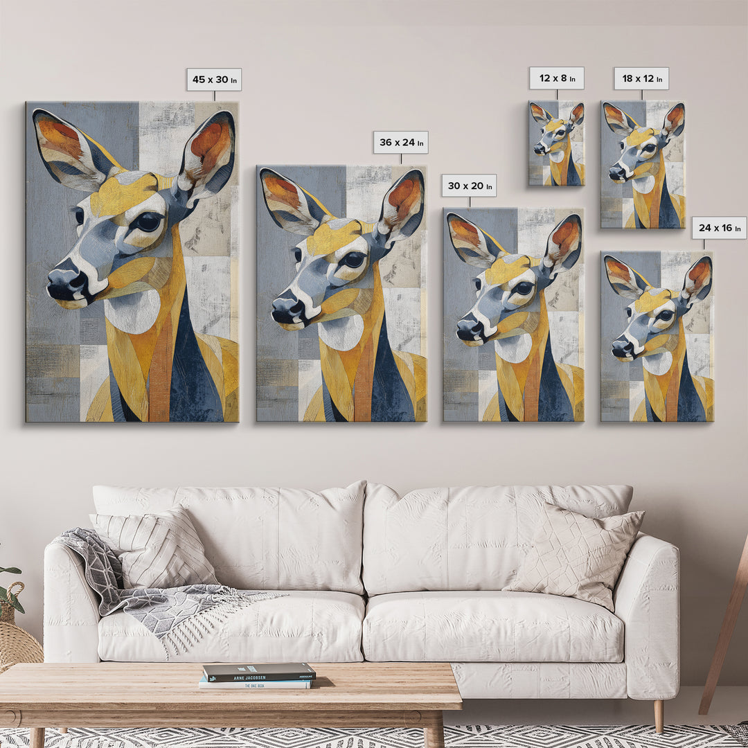 Modern Animal Portrait Canvas Print, Modern Art, Minimalist Decor, Living Room Decor, Fine Art, Modern, Art Deco, Wall Hanging, MOD-2x3-54