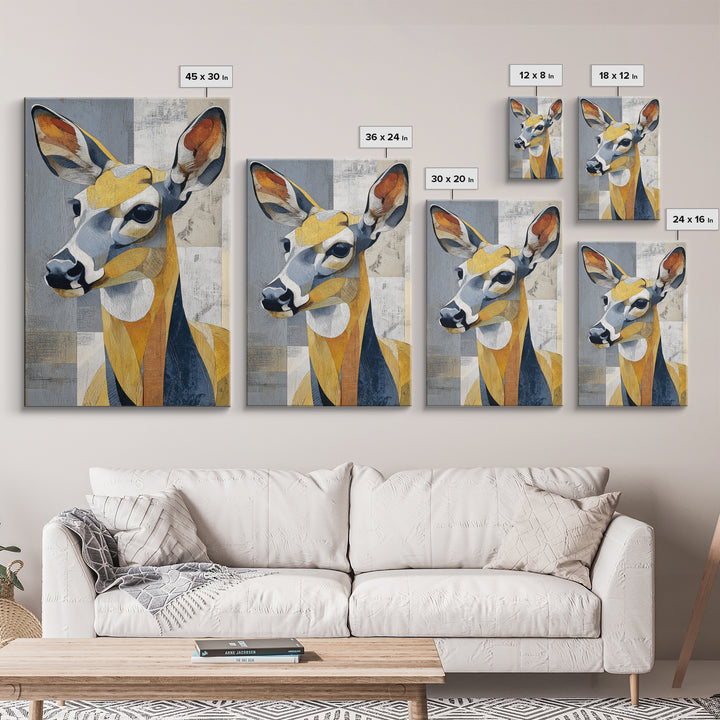 Modern Animal Portrait Canvas Print, Modern Art, Minimalist Decor, Living Room Decor, Fine Art, Modern, Art Deco, Wall Hanging, MOD-2x3-54