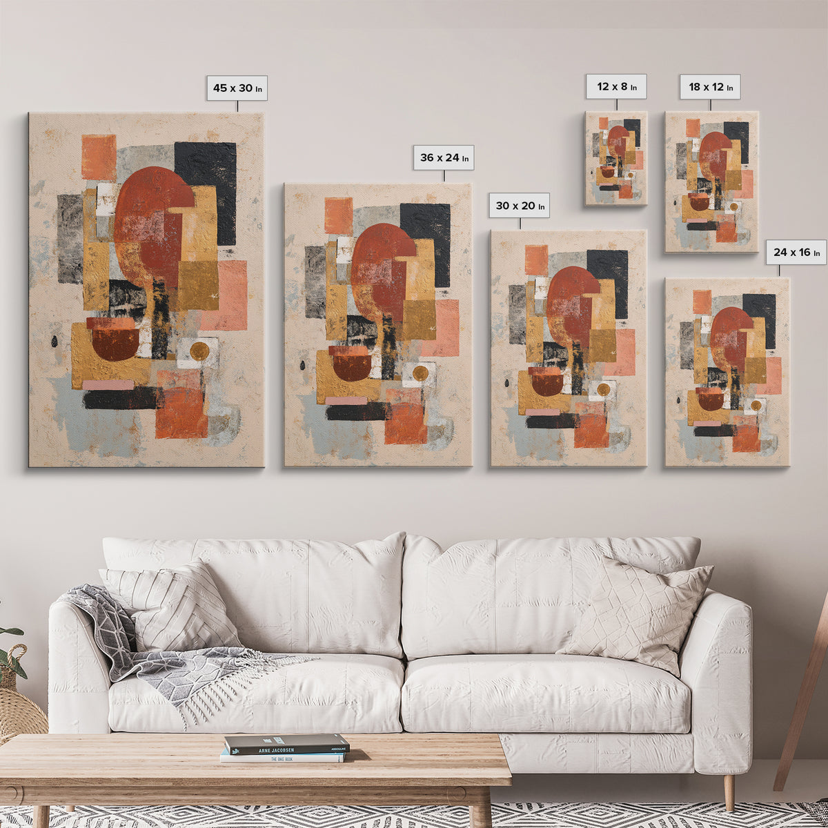 Bold Abstract Composition Canvas Print, Modern Art, Art Nouveau, Living Room Decor, Fine Art, Modern, Mid Century Modern Art, MOD-2x3-57