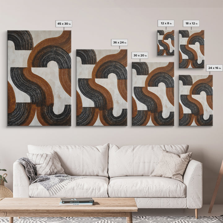 Dynamic Black Brush Marks on Neutral Ground Canvas Print, Modern Art, Digital Prints, Living Room Decor, Fine Art, Modern, MOD-2x3-67