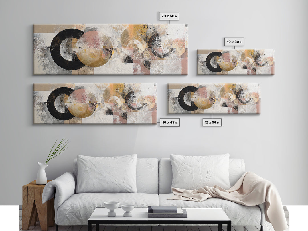 Abstract Circular Forms Canvas Print, Modern Art, Above Bed Decor, Living Room Decor, Abstract Art, Modern, Textured Painting, MOD-3x1-11