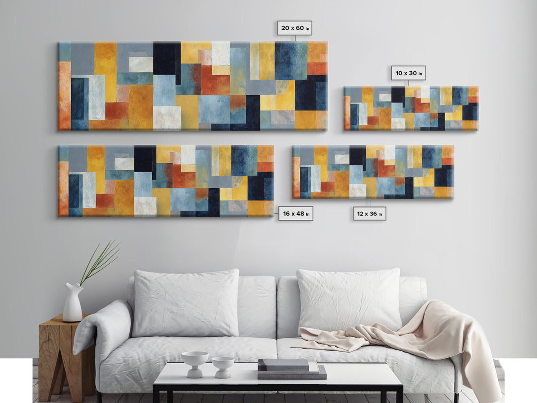Urban Window Grid Transformed into Abstraction Canvas Print, Modern Art, Canvas Print, Living Room Decor, Abstract Art, Modern, MOD-3x1-4