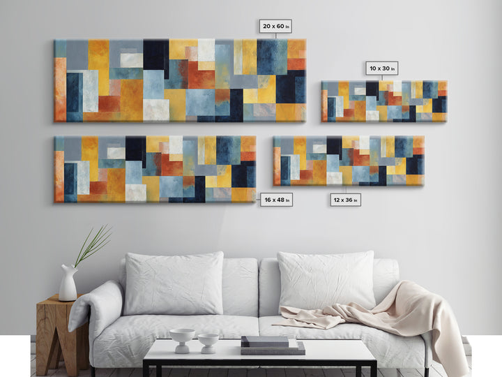 Urban Window Grid Transformed into Abstraction Canvas Print, Modern Art, Canvas Print, Living Room Decor, Abstract Art, Modern, MOD-3x1-4