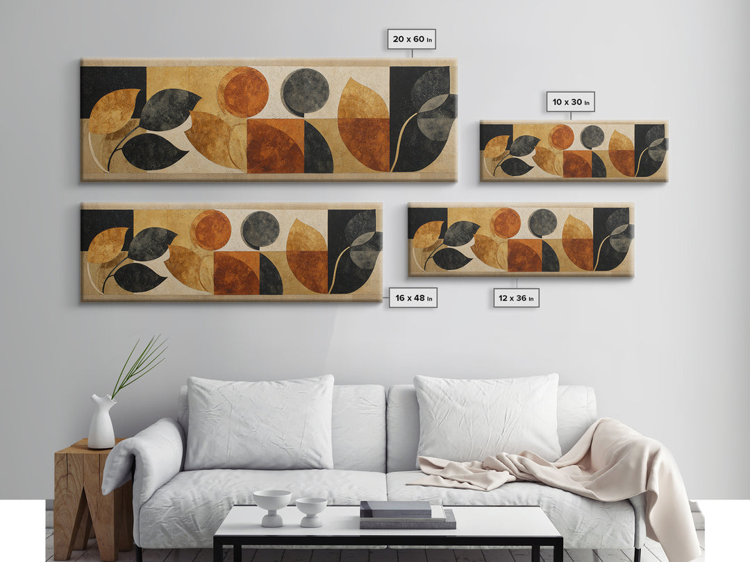 Clean Botanical Silhouette on Color Block Ground Canvas Print, Modern Art, Printable Wall Art, Living Room Decor, Modern, MOD-3x1-87