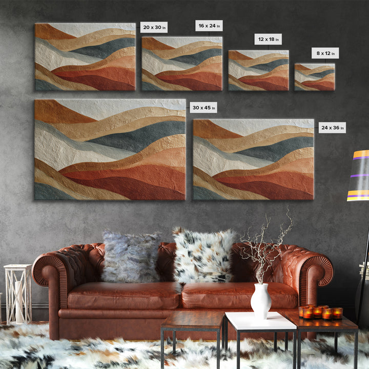 Modern Coastal Landscape Canvas Print, Modern Art, Mid Century Modern, Living Room Decor, Fine Art, Modern, Boho Wall Decor, MOD-3x2-22