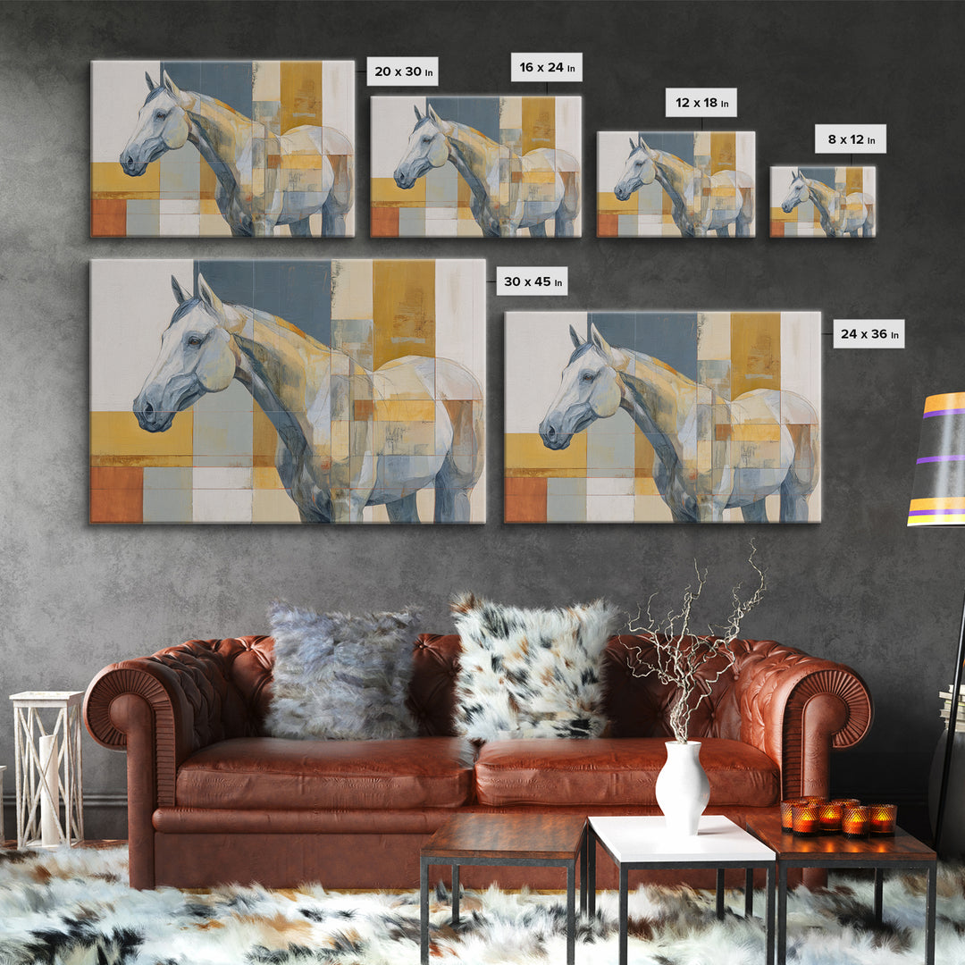 Contemporary Horse Portrait Canvas Print, Modern Art, Textured Painting, Living Room Decor, Modern, Mid Century Modern, MOD-3x2-67