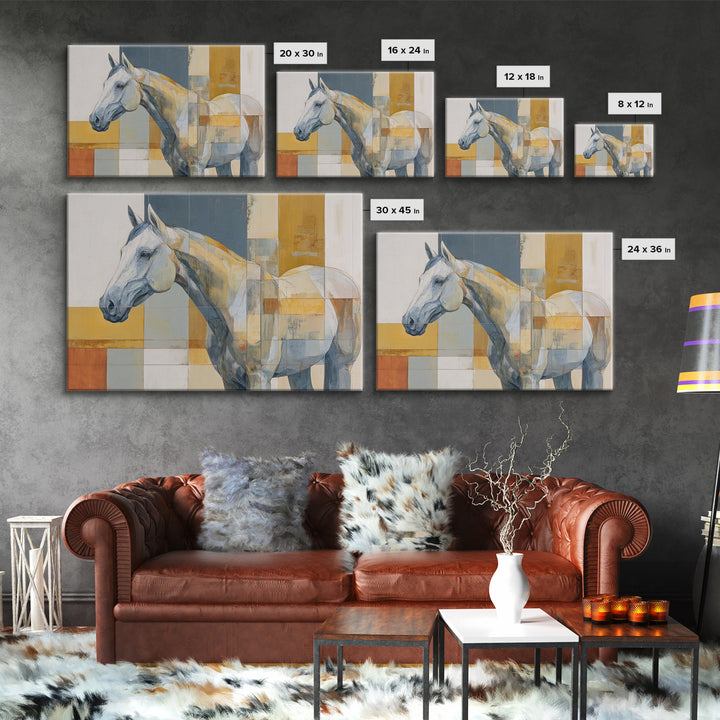 Contemporary Horse Portrait Canvas Print, Modern Art, Textured Painting, Living Room Decor, Modern, Mid Century Modern, MOD-3x2-67