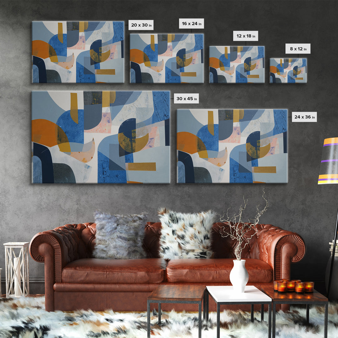 Bold Abstract Composition Framed Canvas Print, Modern Art, Gallery Decor, Living Room Decor, Abstract Art, Modern, MOD-3x2-77