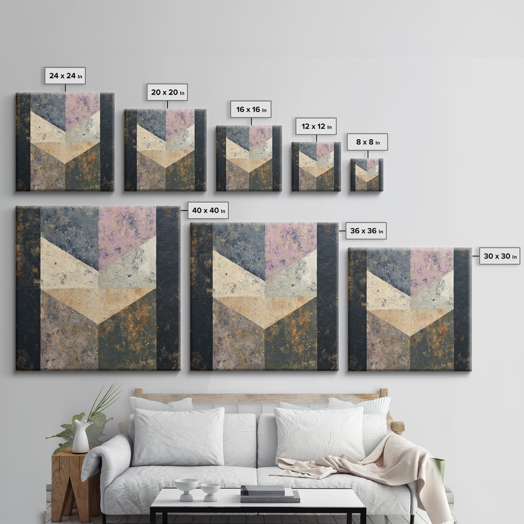 Blue Mountain Ridge Layers Framed Canvas Print, Monochrome Art, Living Room Decor, Oil Painting, Mono, Textured Wall Art, MON-1x1-48