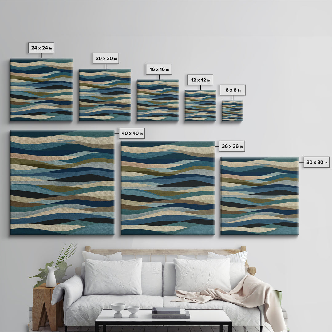 All Blue Ocean Abstraction Canvas Print, Monochrome Art, Neutral Decor, Living Room Decor, Fine Art, Mono, Home Decor, MON-1x1-49