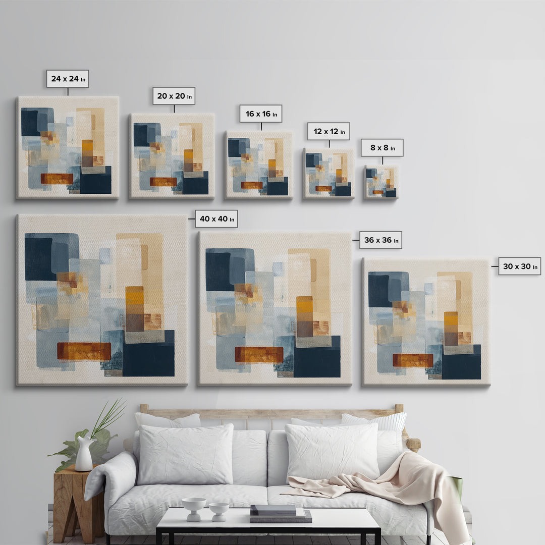 Cream on Cream Minimalist Forms Canvas Print, Monochrome Art, Moody Wall Art, Living Room Decor, Fine Art, Mono, MON-1x1-94