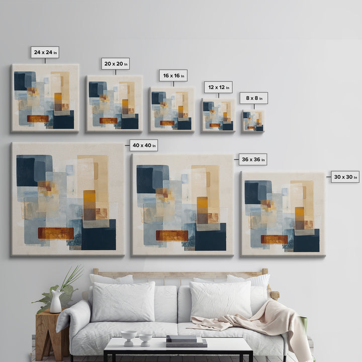 Cream on Cream Minimalist Forms Canvas Print, Monochrome Art, Moody Wall Art, Living Room Decor, Fine Art, Mono, MON-1x1-94