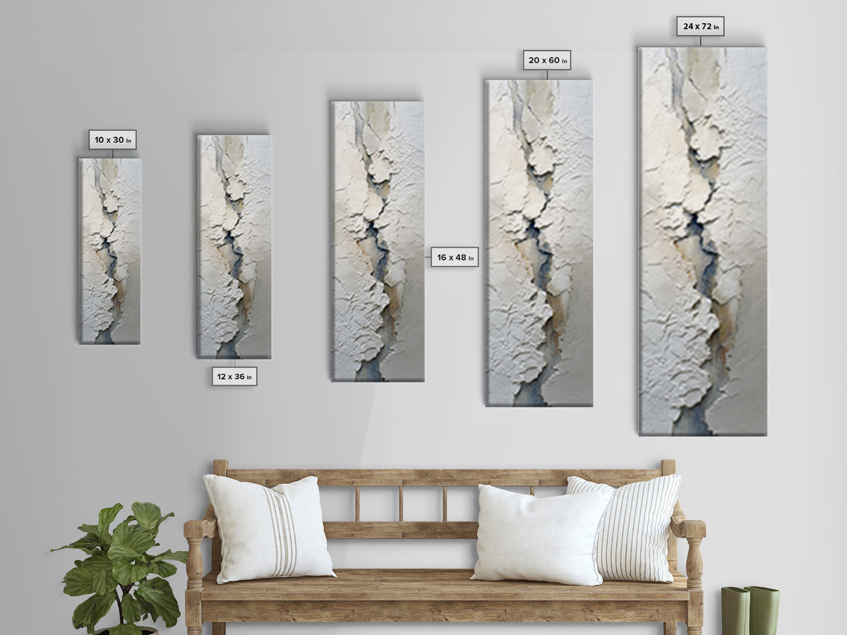 Cream on Cream Minimalist Forms Canvas Print, Monochrome Art, Dark Academia Decor, Living Room Decor, Fine Art, Mono, MON-1x3-10