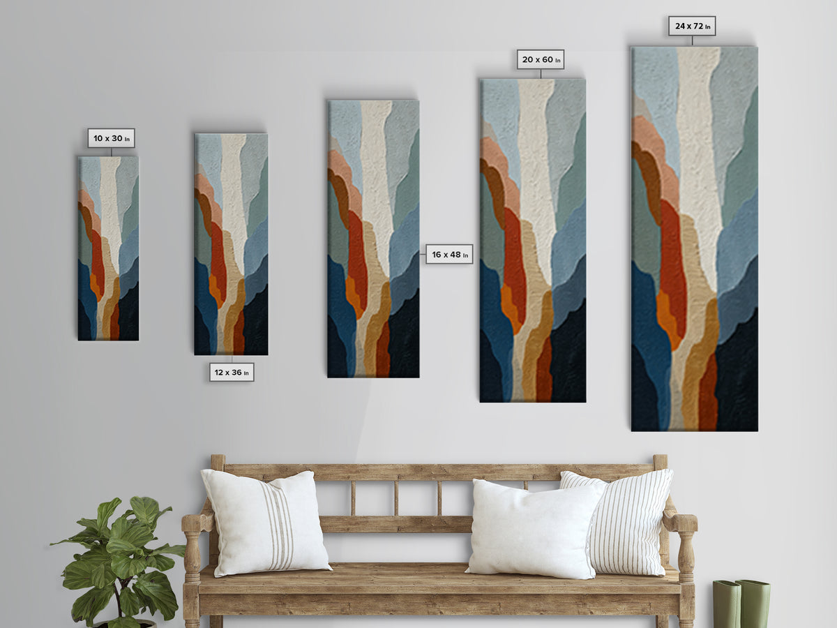 Blue Mountain Ridge Layers Canvas Print, Monochrome Art, Statement Artwork, Living Room Decor, Fine Art, Mono, Art Prints, MON-1x3-12