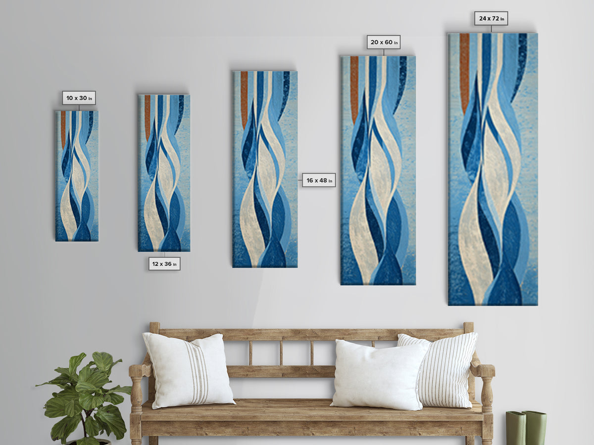 All Blue Ocean Abstraction Canvas Print, Monochrome Art, Fine Art Print, Living Room Decor, Oil Painting, Mono, Digital Prints, MON-1x3-13