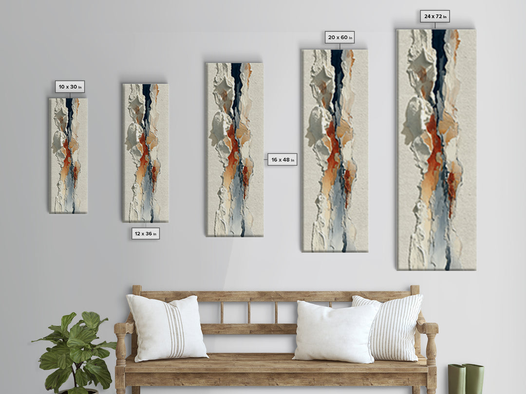 Ivory White Plaster Texture Composition Canvas Print, Monochrome Art, Room Decor, Living Room Decor, Mono, Mid Century Modern, MON-1x3-17