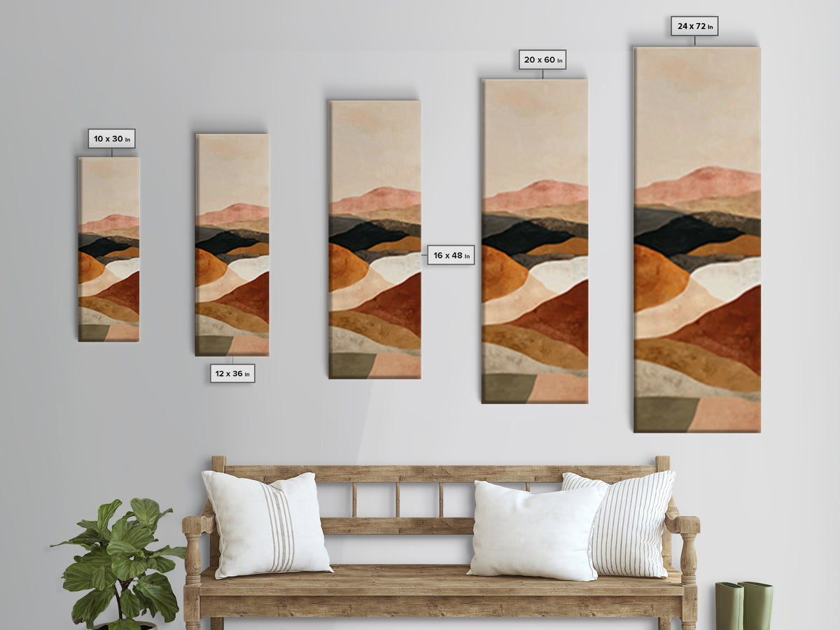 Warm Brown Desert Landscape Canvas Print, Monochrome Art, Gallery Decor, Living Room Decor, Fine Art, Mono, Contemporary Art, MON-1x3-21