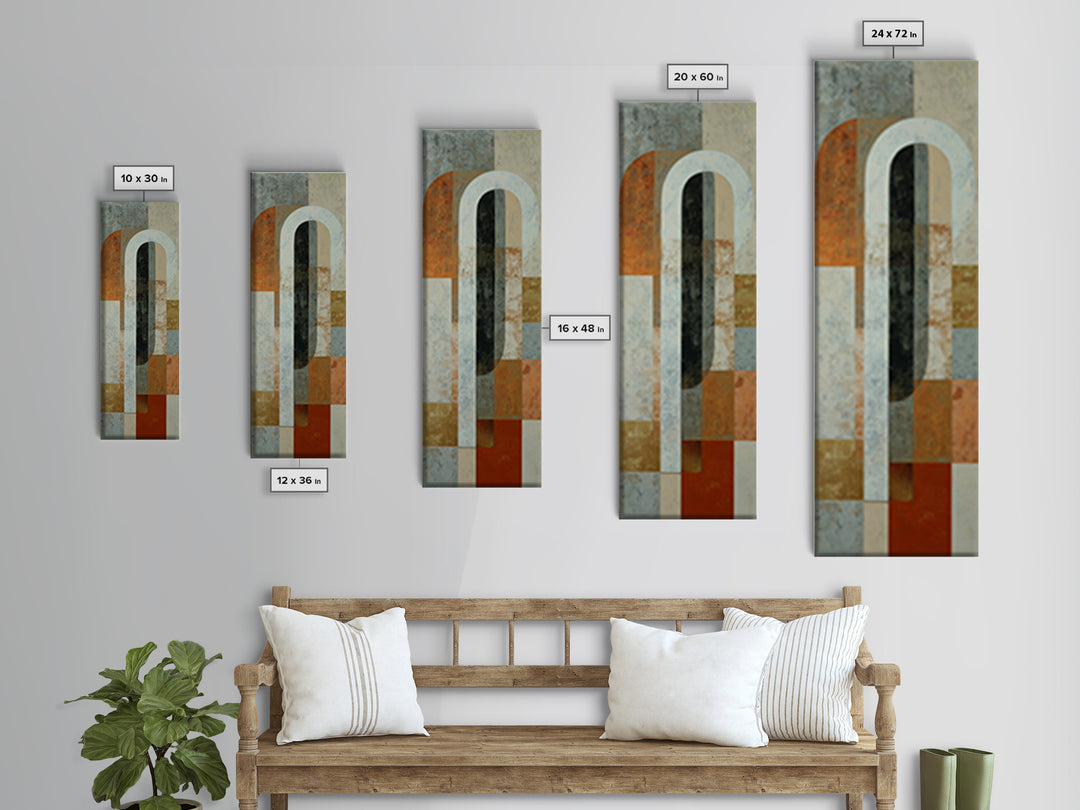 Gray Architectural Arch and Shadow Study Canvas Print, Monochrome Art, Unique Wall Art, Living Room Decor, Fine Art, Mono, MON-1x3-22