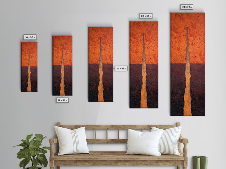 Burnt Orange Canyon Abstraction Canvas Print, Monochrome Art, Room Decor, Living Room Decor, Fine Art, Mono, Mid Century Modern, MON-1x3-28