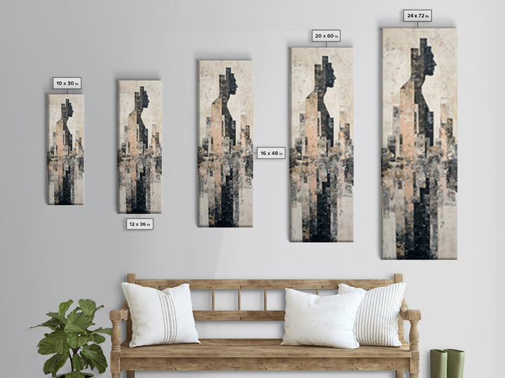 Black and White City Reflection Canvas Print, Monochrome Art, Large Wall Art, Living Room Decor, Mono, Modern Wall Art, MON-1x3-33