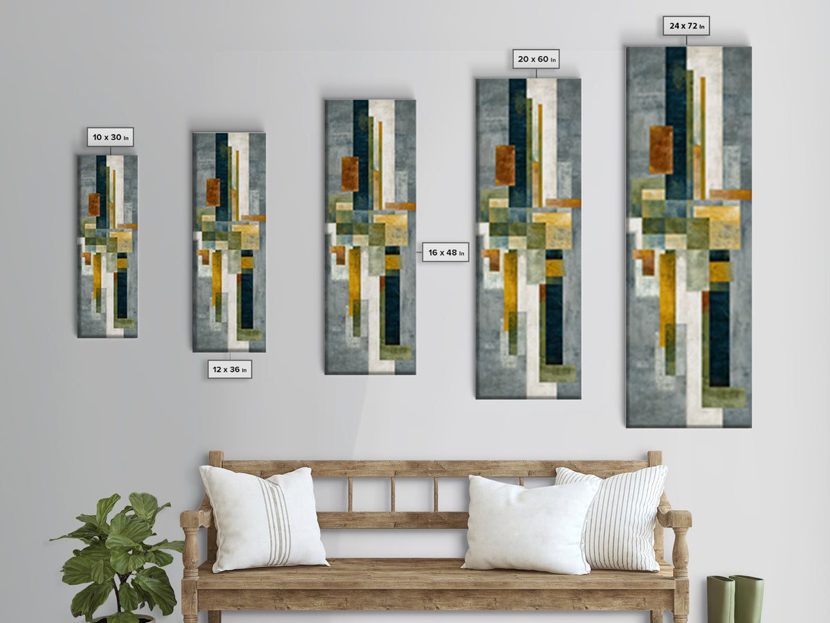 Green Botanical Study Canvas Print, Monochrome Art, Living Room Decor, Oil Painting, Mono, Dark Academia Decor, MON-1x3-39