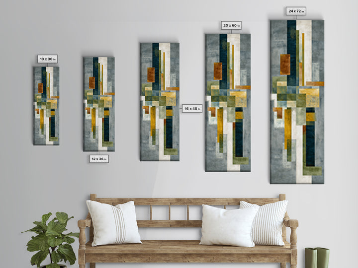 Green Botanical Study Canvas Print, Monochrome Art, Living Room Decor, Oil Painting, Mono, Dark Academia Decor, MON-1x3-39