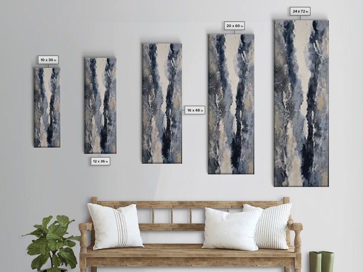 Black Ink Abstract Canvas Print, Monochrome Art, Wallpaper Mural, Living Room Decor, Fine Art, Mono, Textured Painting, MON-1x3-42