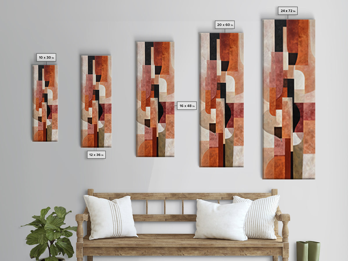 Burnt Orange Canyon Abstraction Framed Canvas Print, Monochrome Art, Home Decor, Living Room Decor, Mono, Bedroom Decor, MON-1x3-52