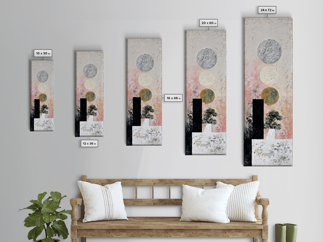 Silver Ocean Moonlight Scene Canvas Print, Monochrome Art, Large Wall Art, Living Room Decor, Fine Art, Mono, Modern Wall Art, MON-1x3-55