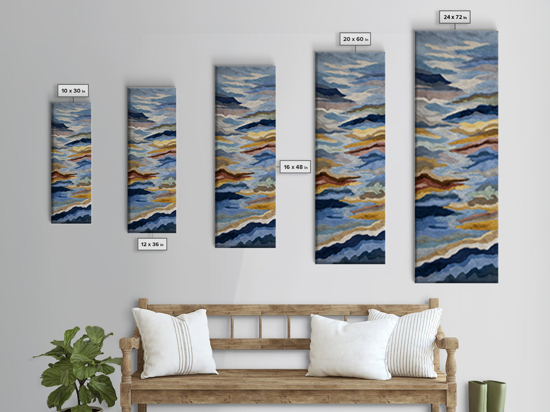 Blue Mountain Ridge Layers Canvas Print, Monochrome Art, Digital Prints, Living Room Decor, Fine Art, Mono, Apartment Decor, MON-1x3-60