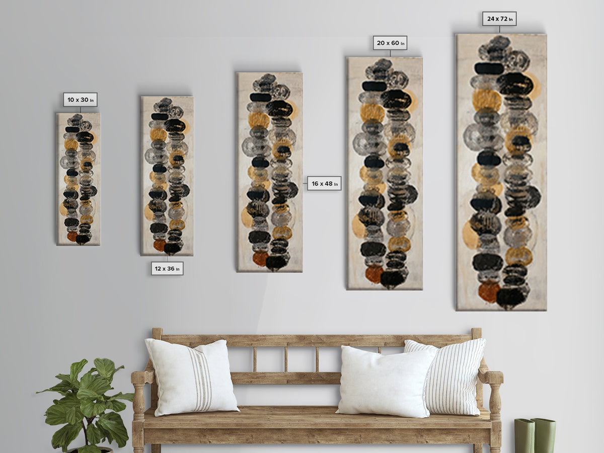 Black Ink Abstract Framed Canvas Print, Monochrome Art, Neutral Decor, Living Room Decor, Abstract Art, Mono, Home Decor, MON-1x3-66