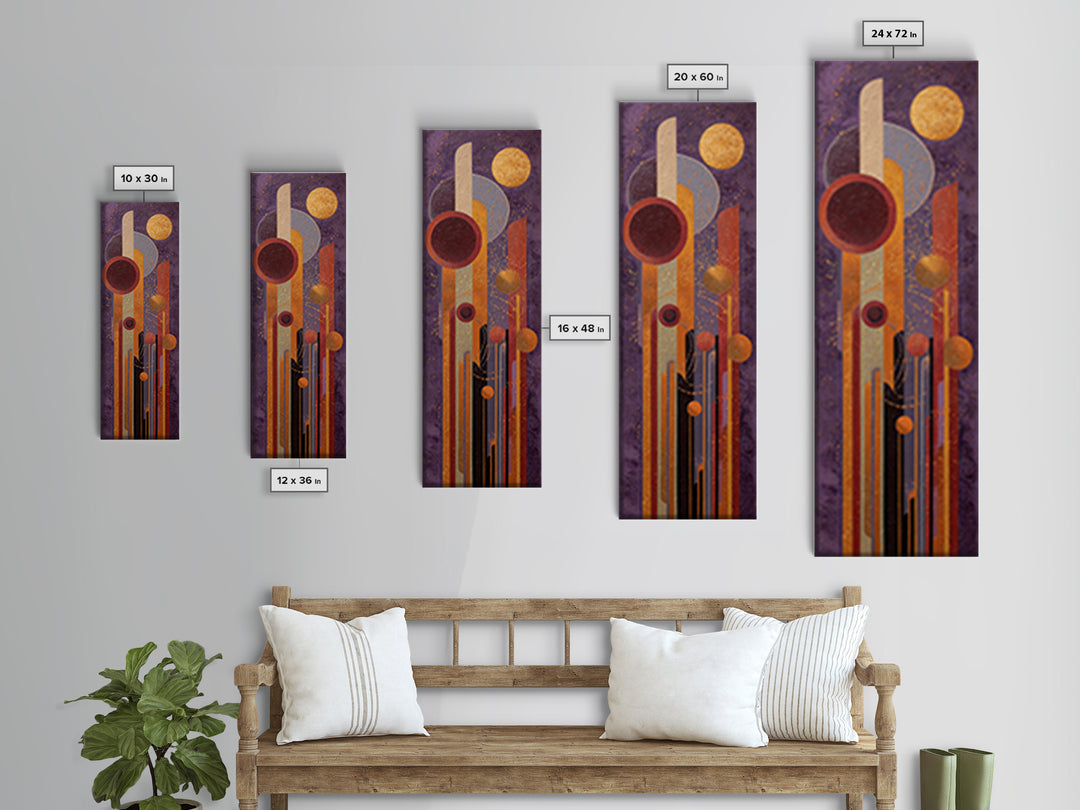 Purple Night Sky Framed Canvas Print, Monochrome Art, Dopamine Decor, Living Room Decor, Fine Art, Mono, Modern Decor, MON-1x3-75