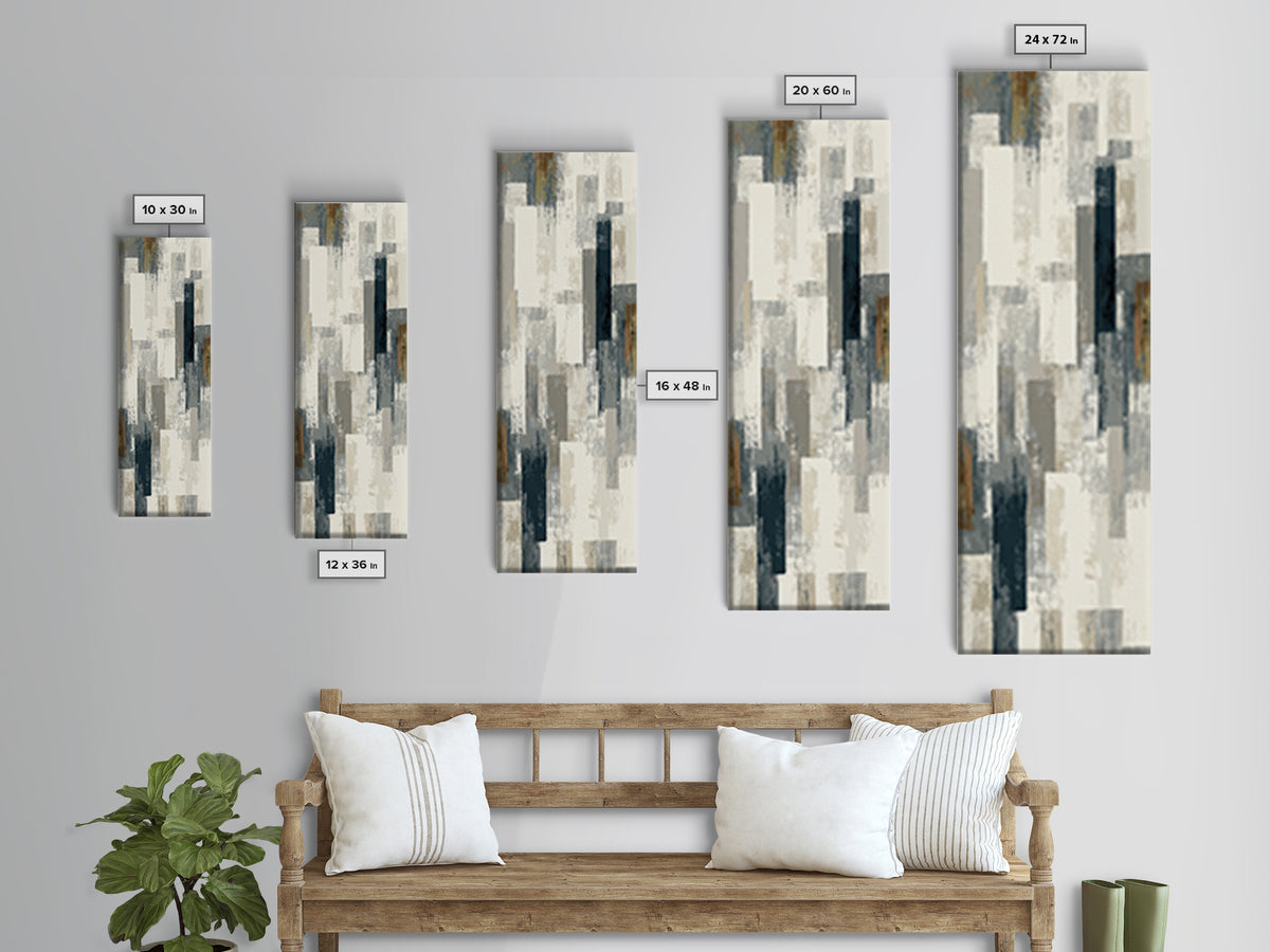 Cream on Cream Minimalist Forms Canvas Print, Monochrome Art, Gallery Decor, Living Room Decor, Oil Painting, Mono, MON-1x3-82