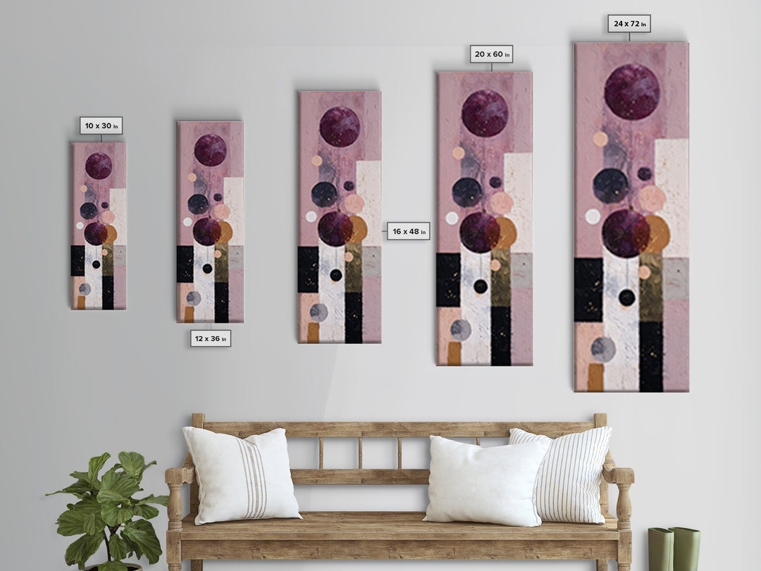 Purple Night Sky Canvas Print, Monochrome Art, Wallpaper Mural, Living Room Decor, Watercolor Art, Mono, Textured Painting, MON-1x3-99