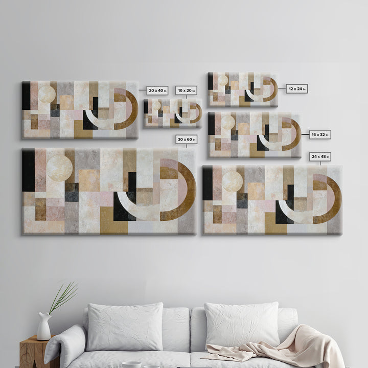Cream on Cream Minimalist Forms Framed Canvas Print, Monochrome Art, Fine Art Print, Living Room Decor, Fine Art, Mono, MON-2x1-42