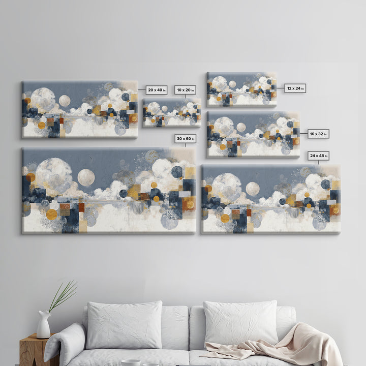 Silver Ocean Moonlight Scene Canvas Print, Monochrome Art, Digital Print, Living Room Decor, Fine Art, Mono, Modern Art, MON-2x1-63