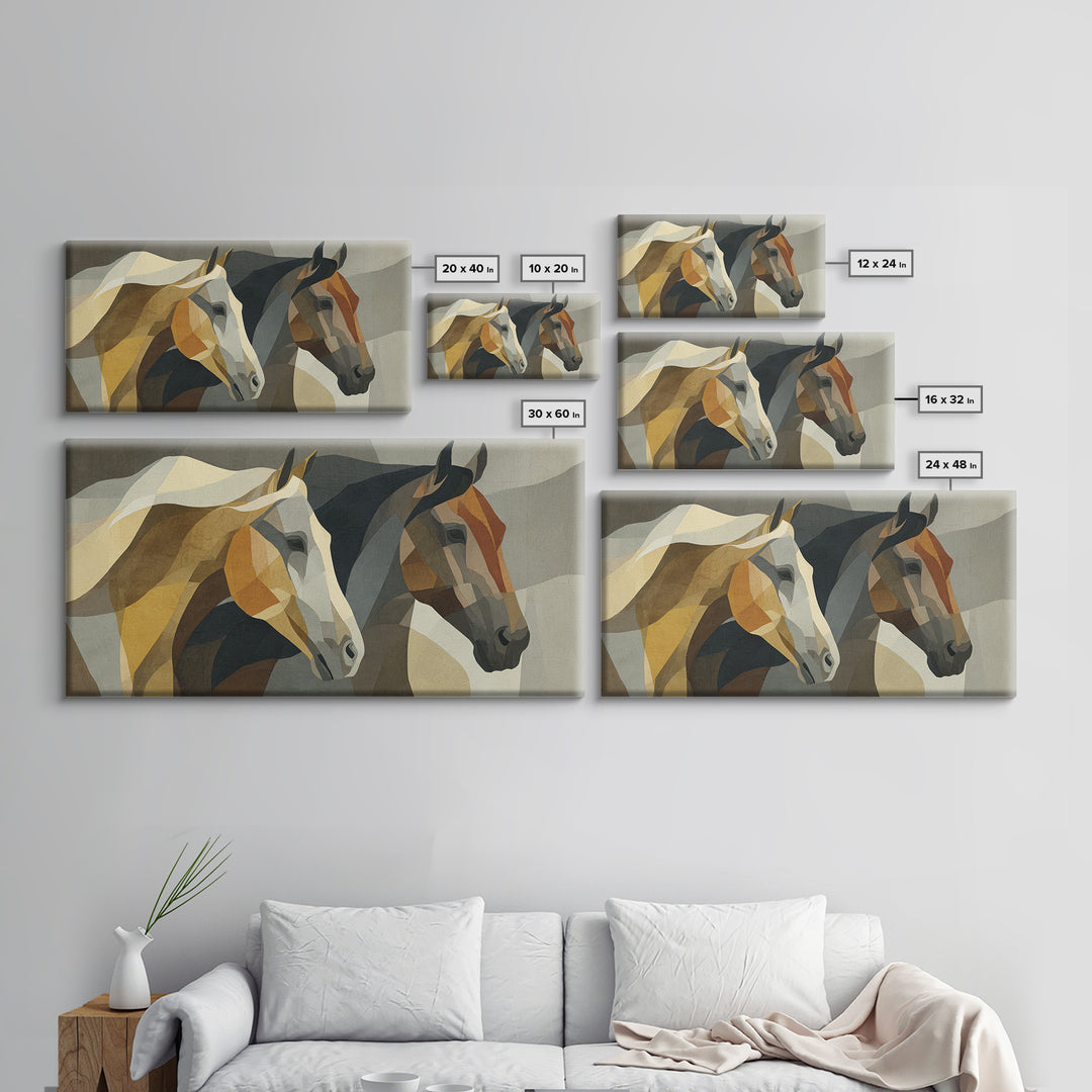 Sepia Horse Portrait Canvas Print, Monochrome Art, Digital Prints, Living Room Decor, Fine Art, Mono, Apartment Decor, MON-2x1-70