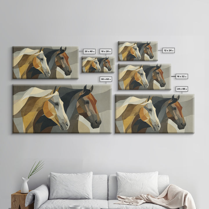 Sepia Horse Portrait Canvas Print, Monochrome Art, Digital Prints, Living Room Decor, Fine Art, Mono, Apartment Decor, MON-2x1-70