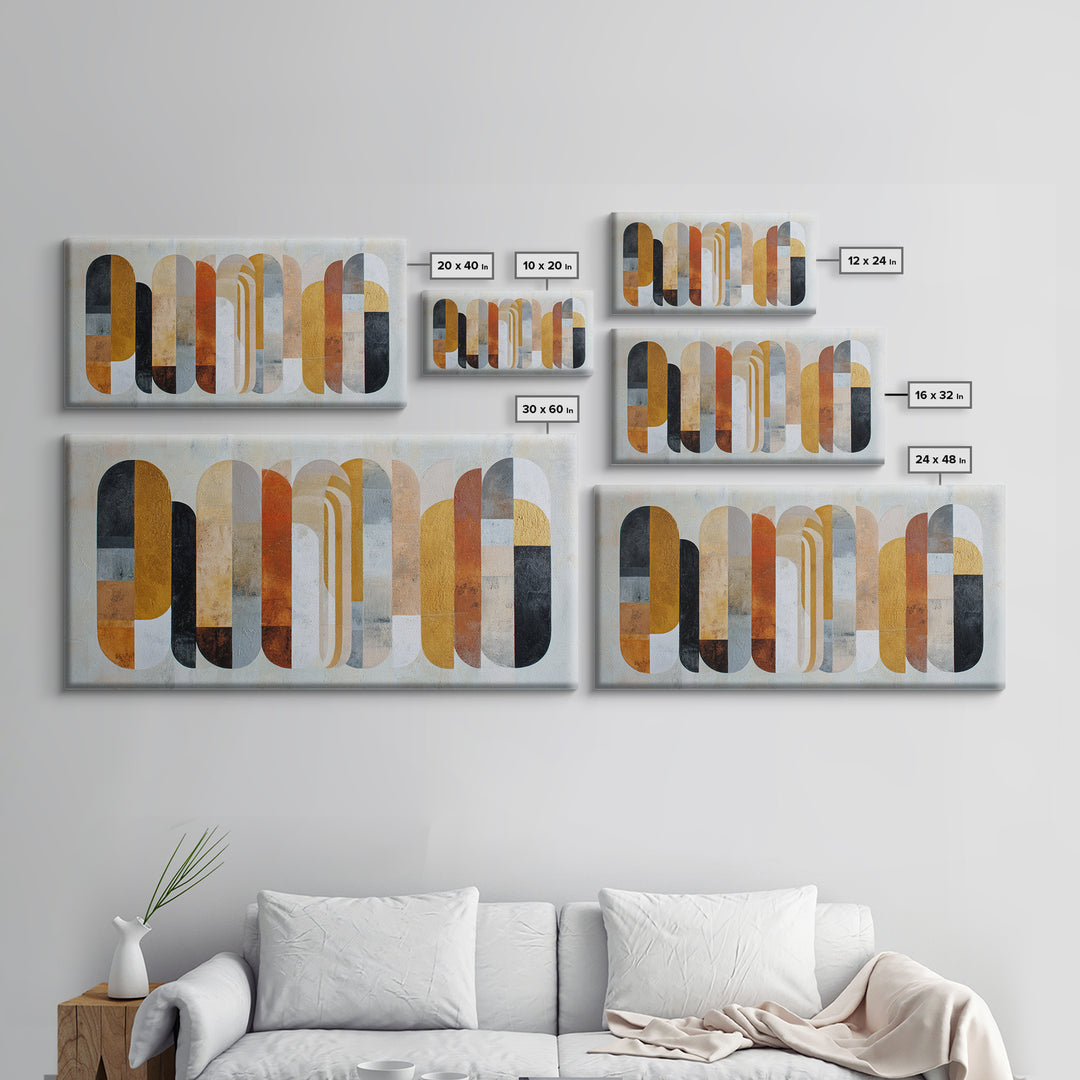 Gray Architectural Arch and Shadow Study Canvas Print, Monochrome Art, Contemporary Art, Living Room Decor, Fine Art, Mono, MON-2x1-78